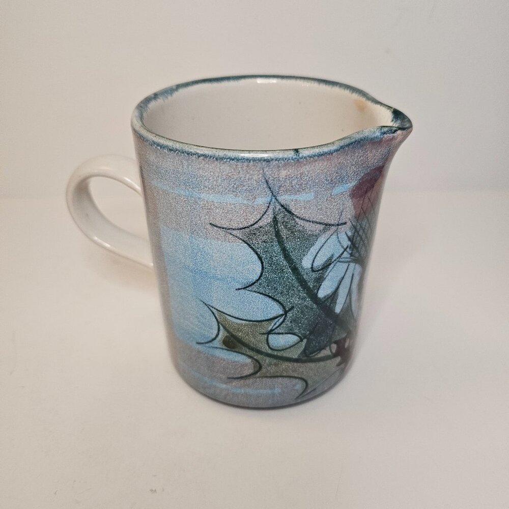 Tain Pottery Scotland Thistle & Tartan Mini Pitcher Creamer ceramic hand…